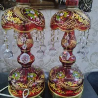 ۲ عدد لاله قرمز چراغ دار کاملا سالم|لوستر و چراغ آویز|تهران, شهرک صادقیه|دیوار