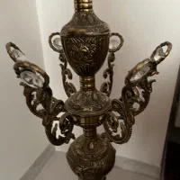 آباژور برنز برنجی سایز بزرگ لاله کریستال پایه سنگی|چراغ خواب و آباژور|تهران, امیریه|دیوار