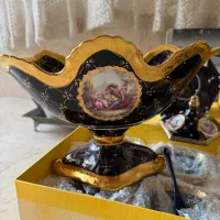 چینی سورمه ایی قدیمی انتیک با کارتن