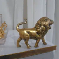 مجسمه شیر  برنجی عتیقه|کلکسیون اشیاء عتیقه|مشهد, نوده|دیوار