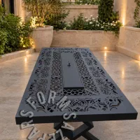 میزو صندلی/میز پایه لوزی مستطیل تمام فلزی اتشکده