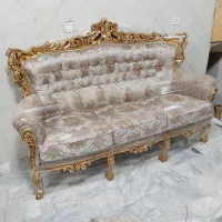 مبل سلطنتی ۹نفره بهمراه میزوعسلی تمام ورق طلا|مبلمان خانگی و میز عسلی|مشکین‌دشت, |دیوار