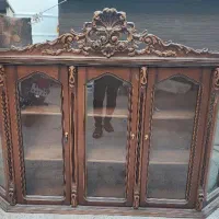 کتابخونه و کمد دو تیکه چوب گردو