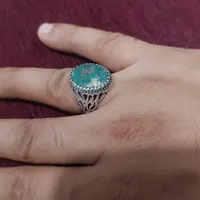 انگشتر نقره یاقوت کبود،فیروزه،عقیق و شجر فروشی|جواهرات|بجنورد, |دیوار