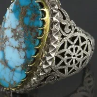 انواع انگشتر فیروزه بشرط وقیمت عمده