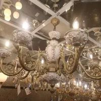 فروش خرید لوستر برنجی لوستر طلایی آینه شمعدان