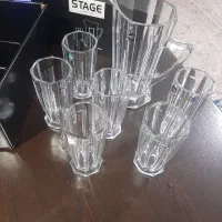 ۲ دست پارچ و لیوان نو با کارتن و ست گل پنبه|ظروف سرو و پذیرایی|ری, سیزده آبان|دیوار