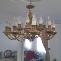 یک جفت لوستر برنز طلایی در حد نو|لوستر و چراغ آویز|ارومیه, |دیوار