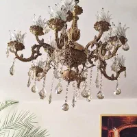 لوستر برنزی 12 شعله|لوستر و چراغ آویز|تبریز, |دیوار