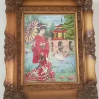 ۵عدد تابلو منظره دست دوز باقاب سلطنتی