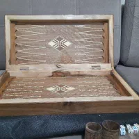 تخته نرد شطرنج تمام گردو رنگ شده کاملا نو ۷۵۰۰