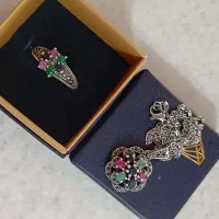 مدال و انگشتر نقره یاغوت وزمرد اصل|جواهرات|تبریز, |دیوار