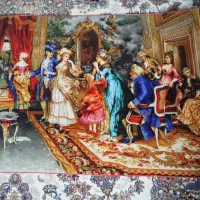 تابلو فرش فرانسوی چله ابریشم