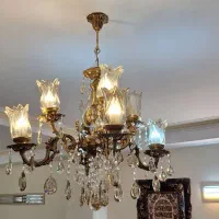 ۳ لوستر برنز ۴ شاخه ۸ شعله ای و ۱ لوستر تک شاخه