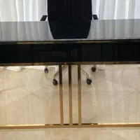 میز مدیریت شیشه استیل