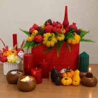 شمع دست ساز . باکس گل .گیفت