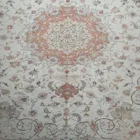 فرش دستبافت تک ۹متری ۵۰رج علیا کارکرده گل‌ ابریشم|فرش|تبریز, |دیوار