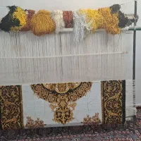 فروش فرش ابریشم نیمه کاره|فرش|بناب, |دیوار