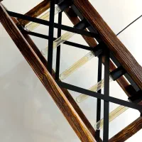 لوستر مدرن ترکیب چوب و فلز|لوستر و چراغ آویز|تبریز, |دیوار