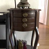 میز تلفن چوبی سه‌کشو