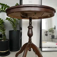 میز گرد ۴ نفره چوبی  رنگ قهوه‌ای