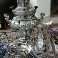 سماور با سینی و پارچ وکاسه نونو دکور بوده جنس عالی