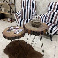 دو عدد مبل تکی با پایه چرخ دار بهمراه میزهای جلو|مبلمان خانگی و میز عسلی|سیرجان, |دیوار