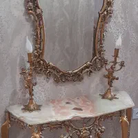 آینه شمعدان برنزی قدیمی