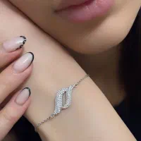 دستبند نقره شطرنجی روز زن سطح براق مناسب روزمره6|بدلیجات|تبریز, |دیوار