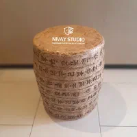 کافی تیبل/ میز کنار مبلی پاپیه ماشه طرح خط میخی