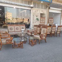 مبلمان ۹نفره با نهارخوری ۸نفره کاملا سالم|مبلمان خانگی و میز عسلی|کرج, اخترآباد|دیوار
