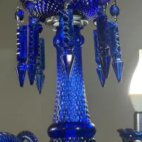 لوستر سه شاخه ی آبی، شیک و خاص|لوستر و چراغ آویز|تهران, بهارستان|دیوار