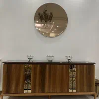 آینه کنسول و میز تلویزیون ست کاملا سالم چوب راش