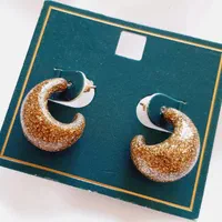 گوشواره نیم حلقه ای شاینی عسلی