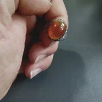 انگشتر نقره  سنگ عقیق پرتقالی