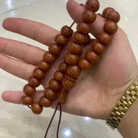 تسبیح کهربا کهنه و انگشتر نقره ۹۲۵