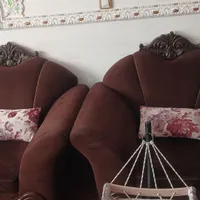 مبل هفت نفره رنگ قهوه|مبلمان خانگی و میز عسلی|رشت, دباغیان|دیوار