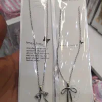 گردنبند پاپیون دفرمه ولنتاین هدیه زنانه دخترانه