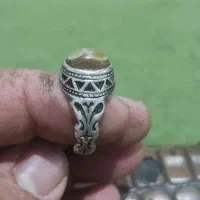 انگشترنقره باباقوری دوچشم کار دست