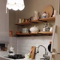 ۴ عددشلف چوبی ۸ عدد پایه فلزی مشکی