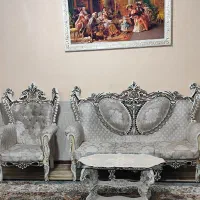 فروش مبل ۹ نفره با جلو مبلی و دوتا میز عسلی