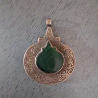 پلاک نقره نگین یشم