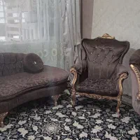 مبل راحتی قهوه ای طلایی