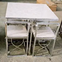 میز غذا خوری فلزی آبکاری فورتیکی وچوبی روس *|میز و صندلی غذاخوری|ارومیه, |دیوار