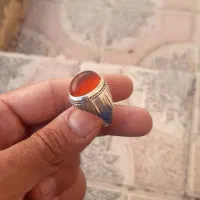 انگشتر عقیق یمانی کهنه طوق دار تیغ آب کامل|جواهرات|کرمانشاه, |دیوار