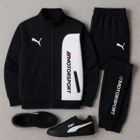 ست سوییشرت شلوار مردانه مشکی مدل MotorSport