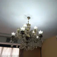 لوستر برنجی ۱۰ شاخه ۱۰ شعله