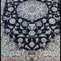 قالی دست باف گل ابریشم نقشه نائینی