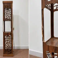 آباژور ایستاده چوبی طرح‌دار