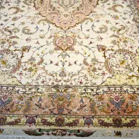 فرش دستباف اعلا بافت  ۹ متری مصباح قلم بنام ۶۰ رج|فرش|تبریز, |دیوار